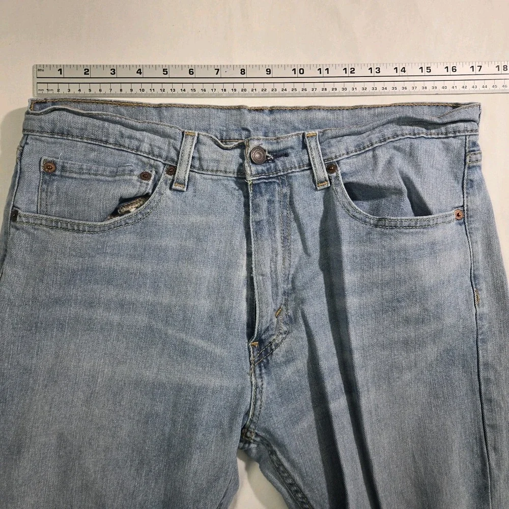 Levi's 505 Jeans 34x30 Regular Fit Blue Denim‎ Light Wash